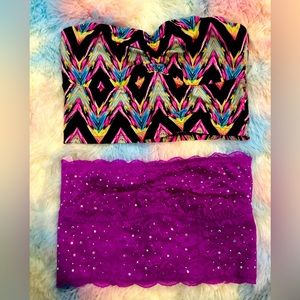 Bundle of 2 Victoria’s Secret PINK Y2K Cropped Tube Tops